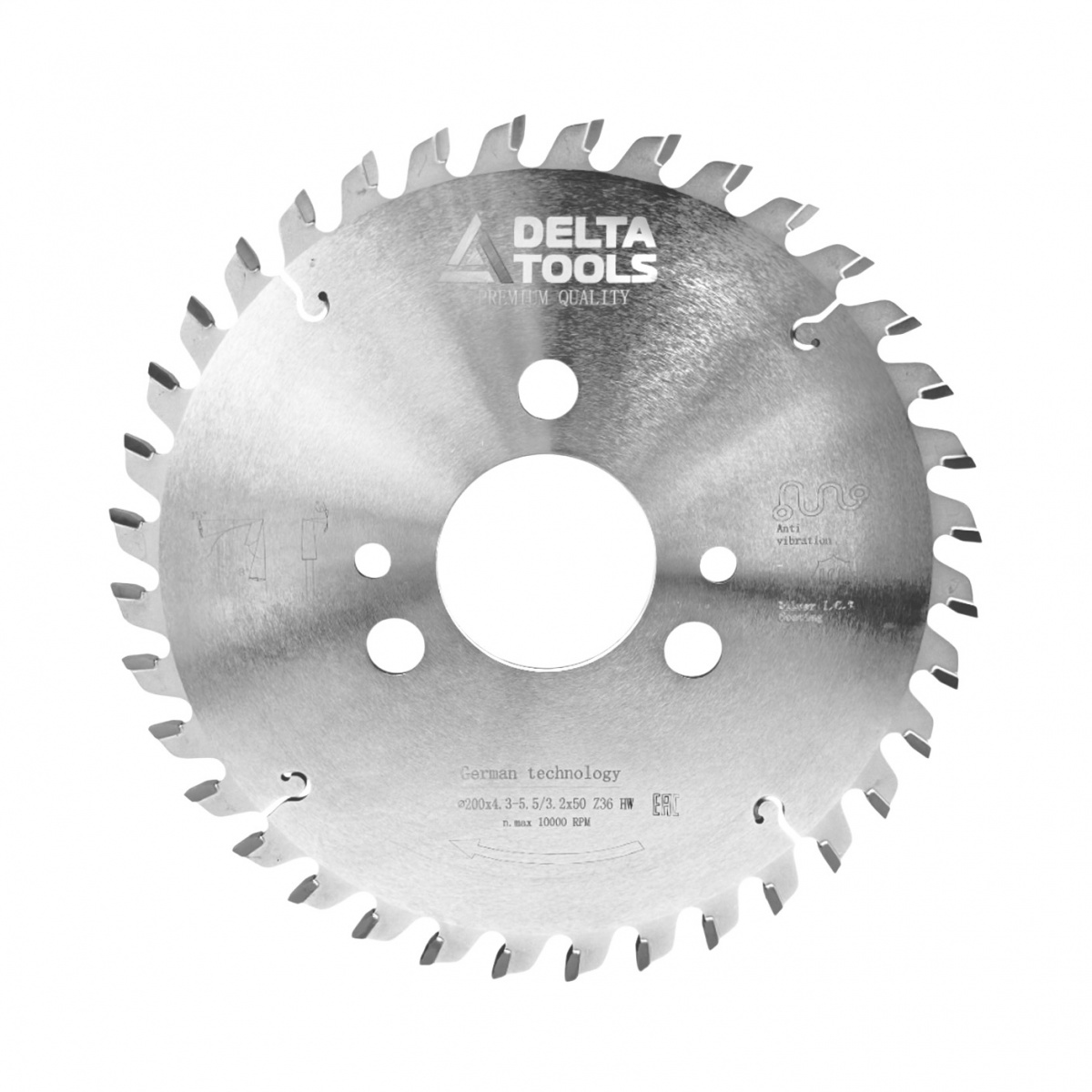 Дисковая пила подрезная DELTA TOOLS для ФРЦ Premium 200x4.3-5.5x3.2x50 Z36 KON-WZ фото